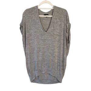 Wilfred Free Gray V-Neck Oversized Minimalist Knit Top Size M Casual Work